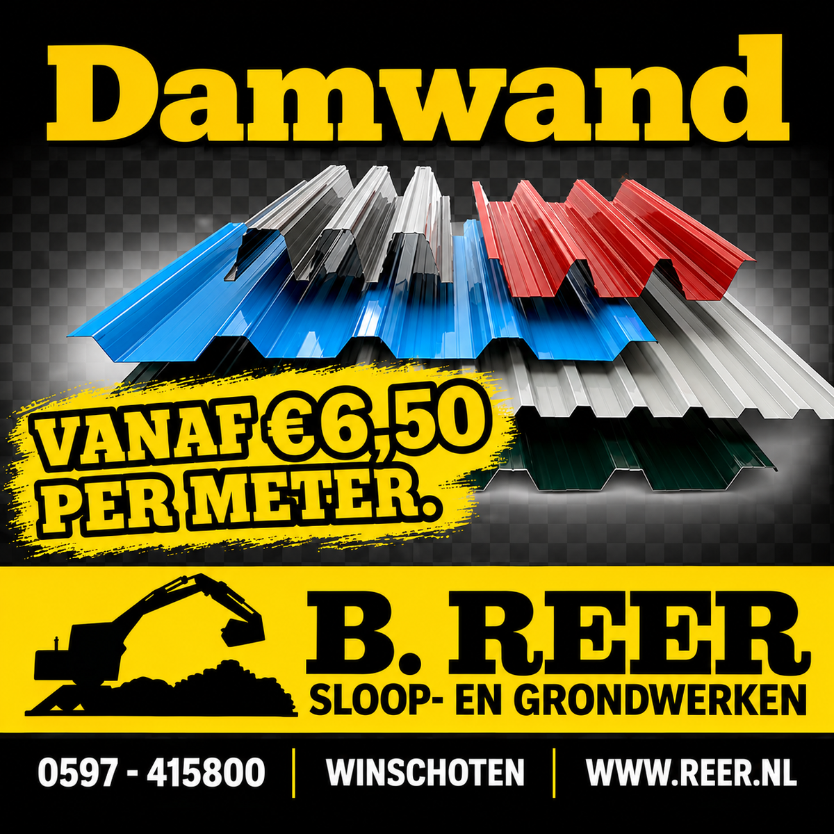 Restpartij damwand- golfplaat