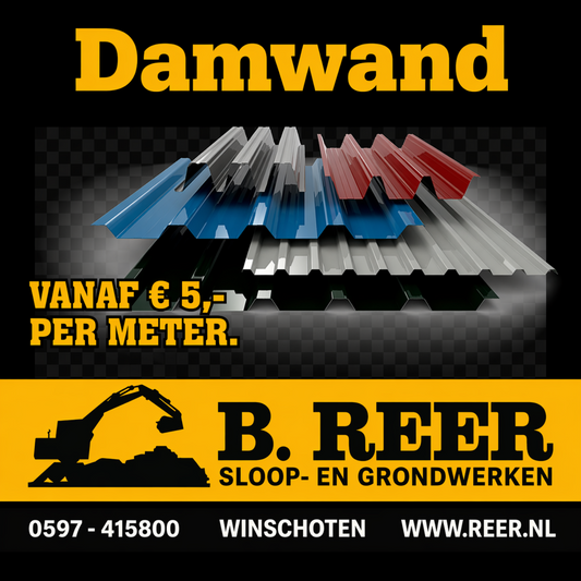 Restpartij damwand- golfplaat