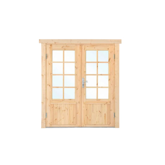 Dubbele deur DL7 met kozijn – Vurenhout, dubbel glas