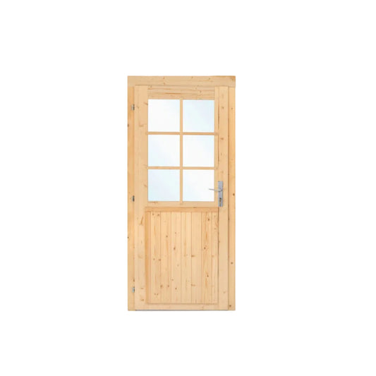 Deur enkel met raam D6 LS – Vurenhout