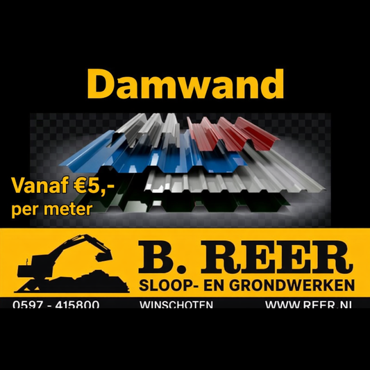 Restpartij damwand- golfplaat